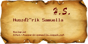 Huszárik Samuella névjegykártya